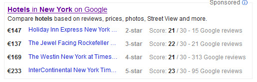 Hotels Listing in Google Suchergebnissen